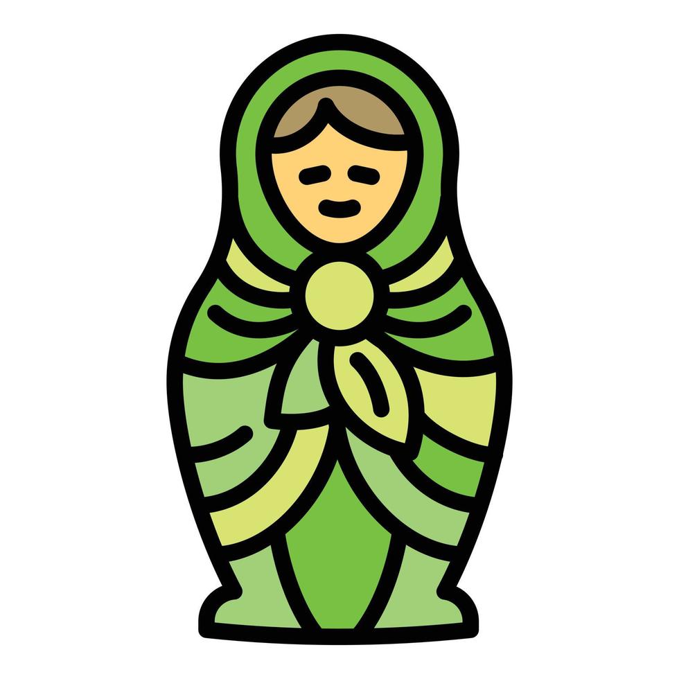 icono de muñeca de anidamiento familiar, estilo de esquema vector