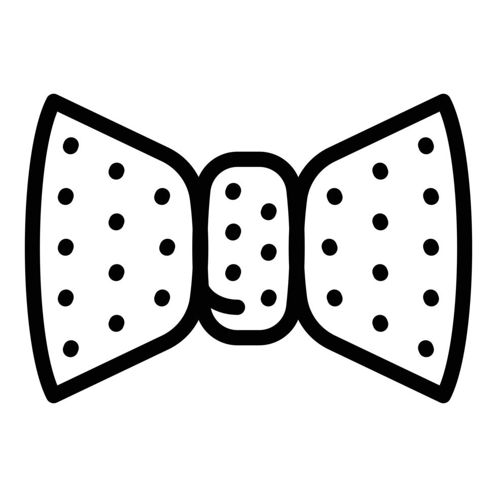 Dotted bow tie icon, outline style vector