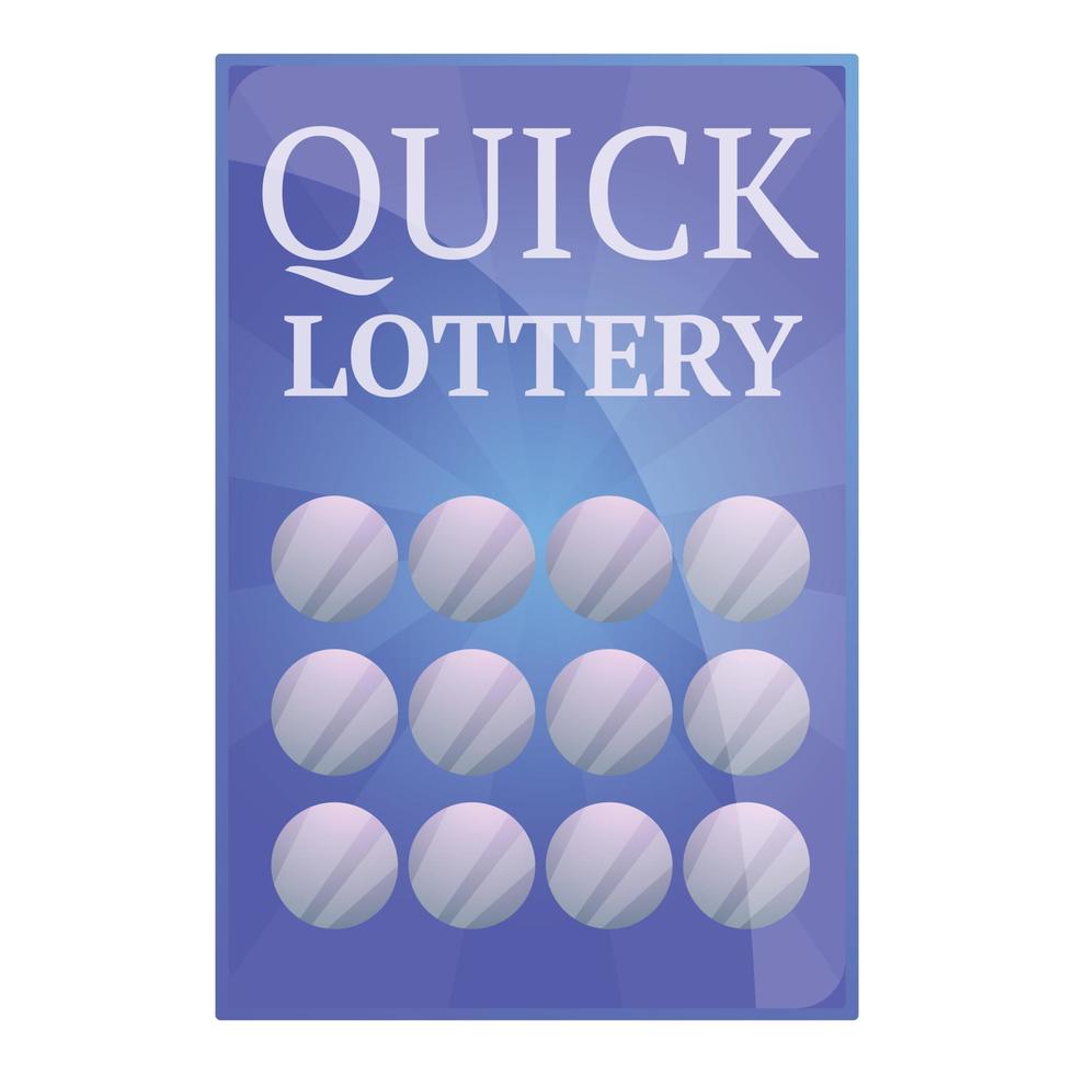 Quick lottery ticket icon, cartoon style vector