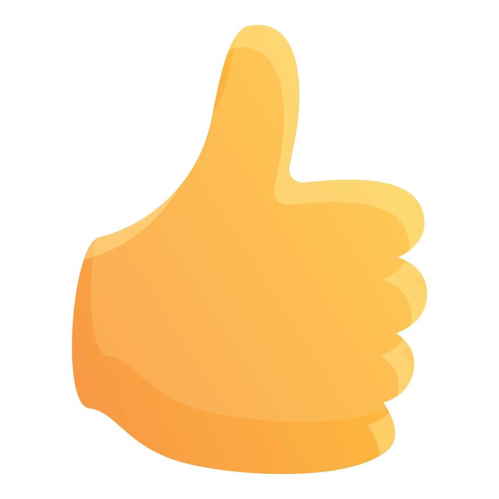 Thumb up product review icon, cartoon style vector