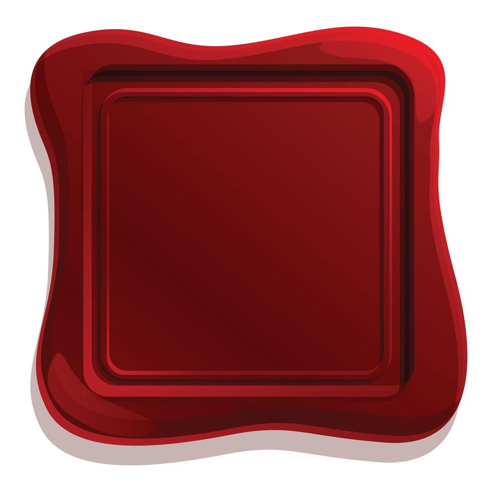 Document wax seal icon, cartoon style vector