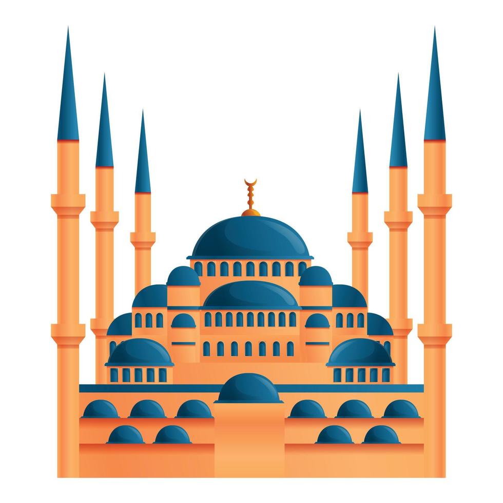 icono de la mezquita de estambul, estilo de dibujos animados vector