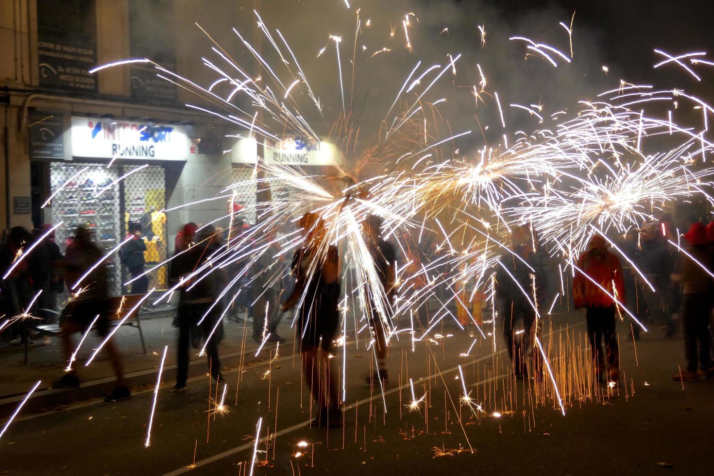 Abstract photo of devils and fireworks parties.