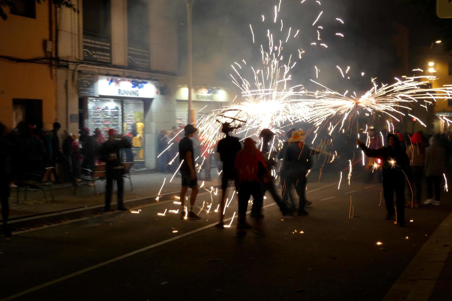 Abstract photo of devils and fireworks parties.