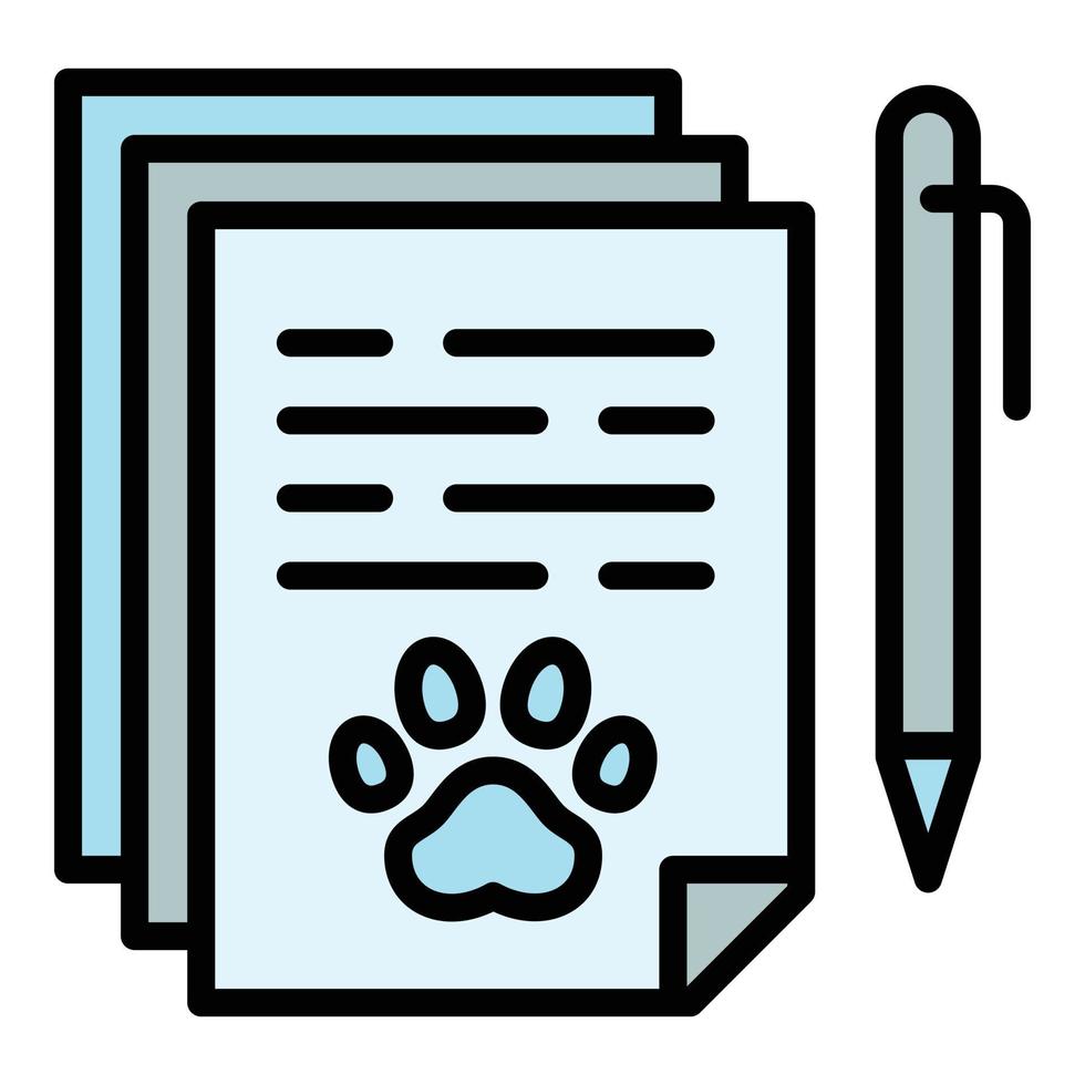 icono de documento de hotel para mascotas, estilo de esquema vector