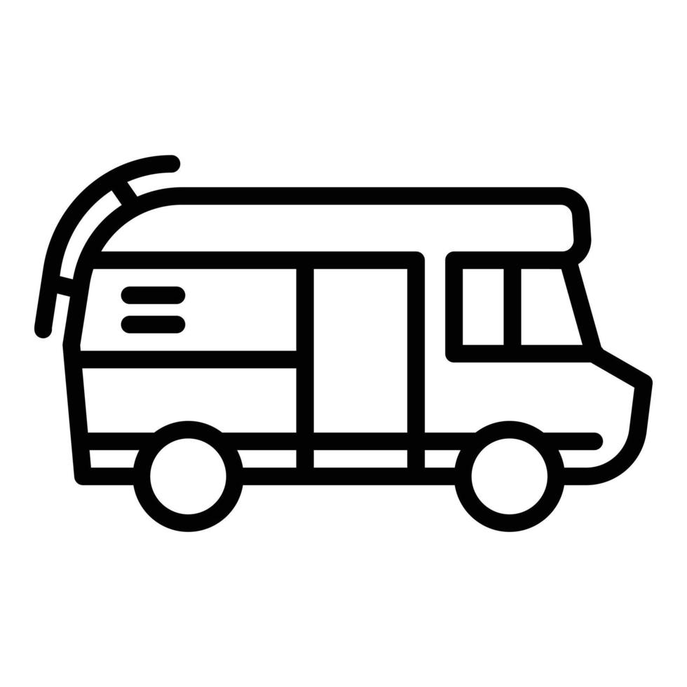 icono de autocaravana rv, estilo de contorno vector