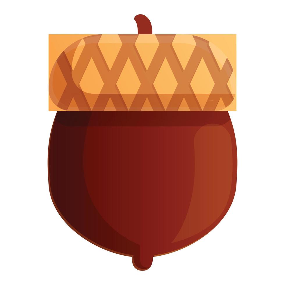 Autumn nut icon, cartoon style vector