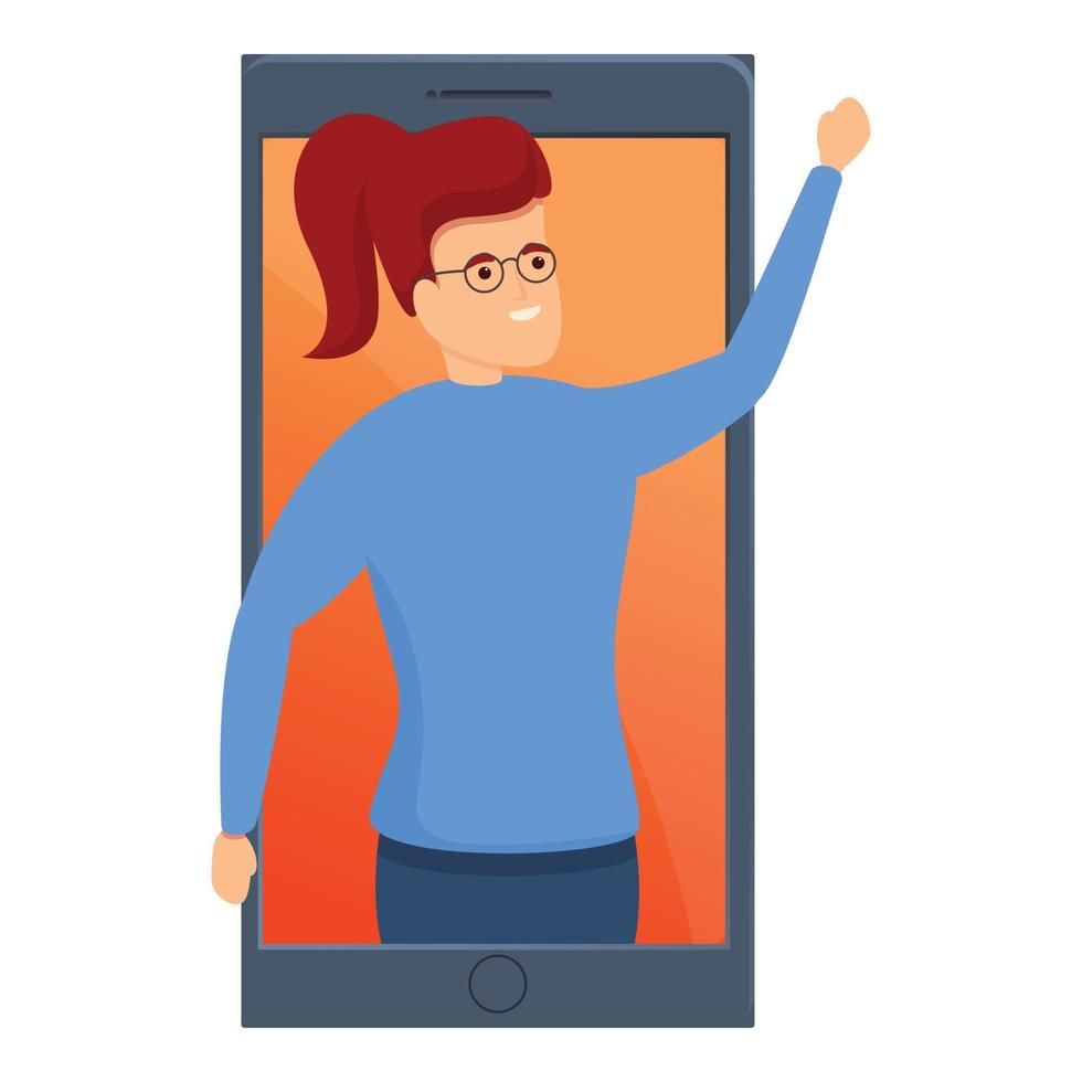 Apps video call icon, cartoon style vector