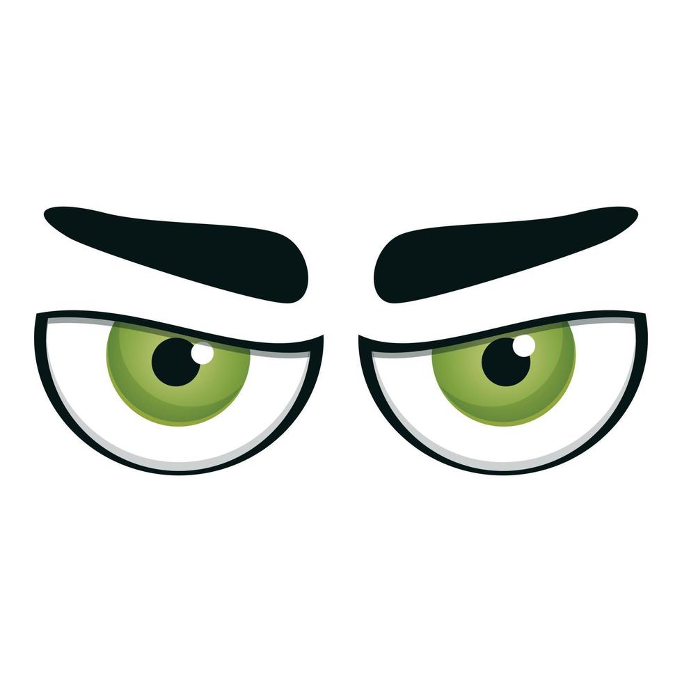 Angry looking eyes icon, cartoon style vector