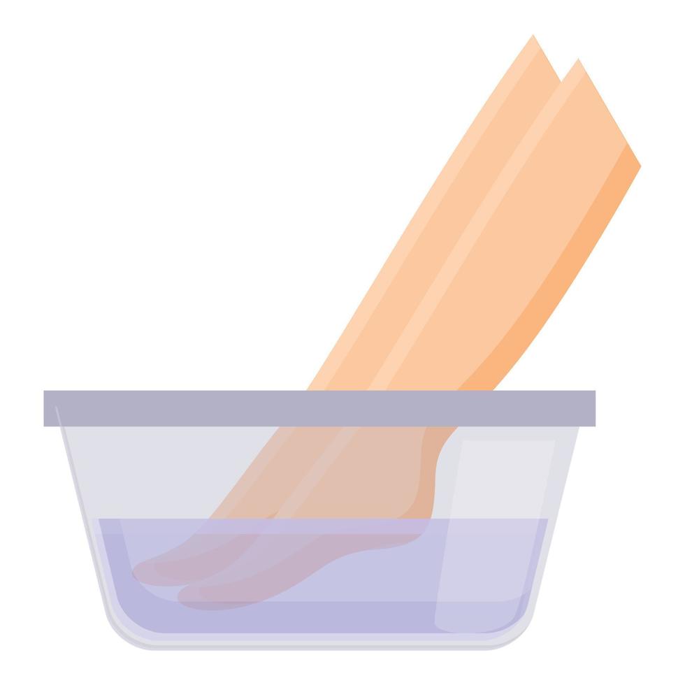 Relax foot bath icon, cartoon style vector