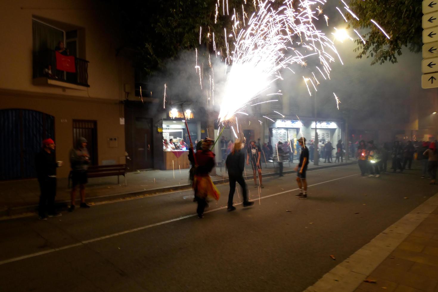 Abstract photo of devils and fireworks parties.