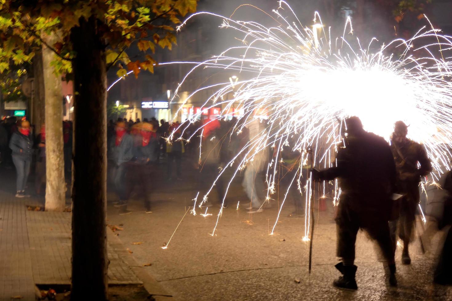 Abstract photo of devils and fireworks parties.