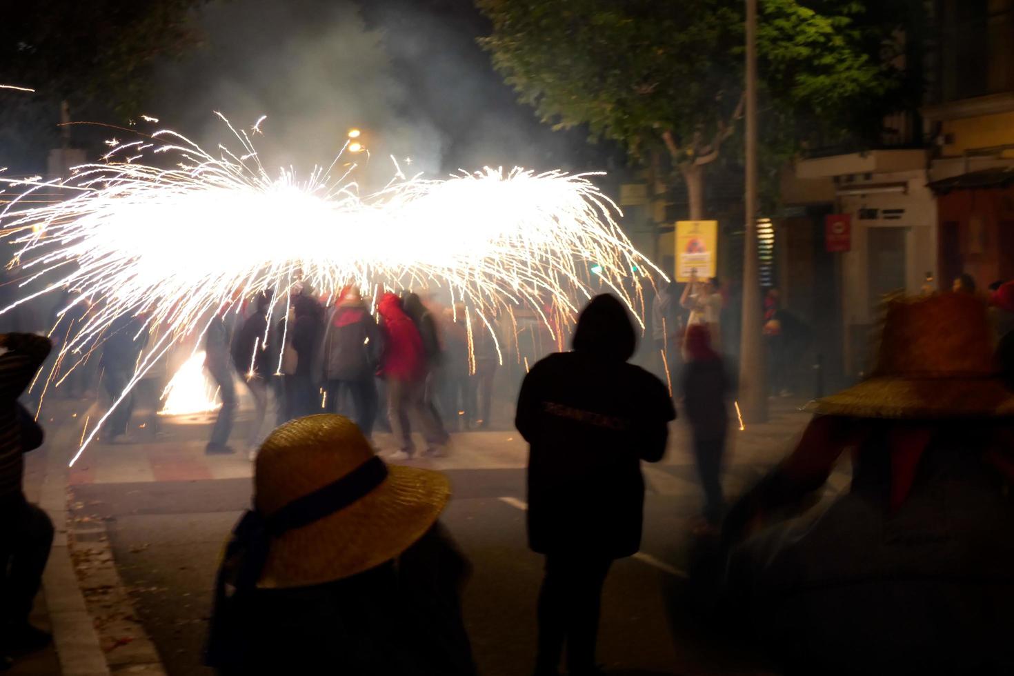 Abstract photo of devils and fireworks parties.