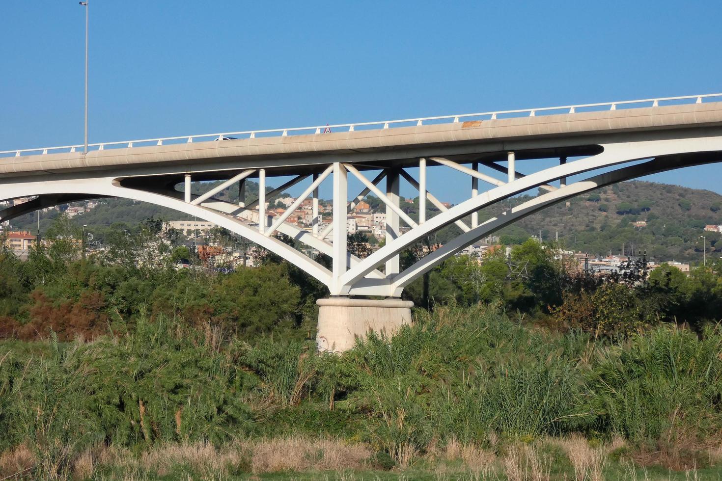 Bridge over the Llobregat river, engineering work for the passage of cars, trucks and buses. photo