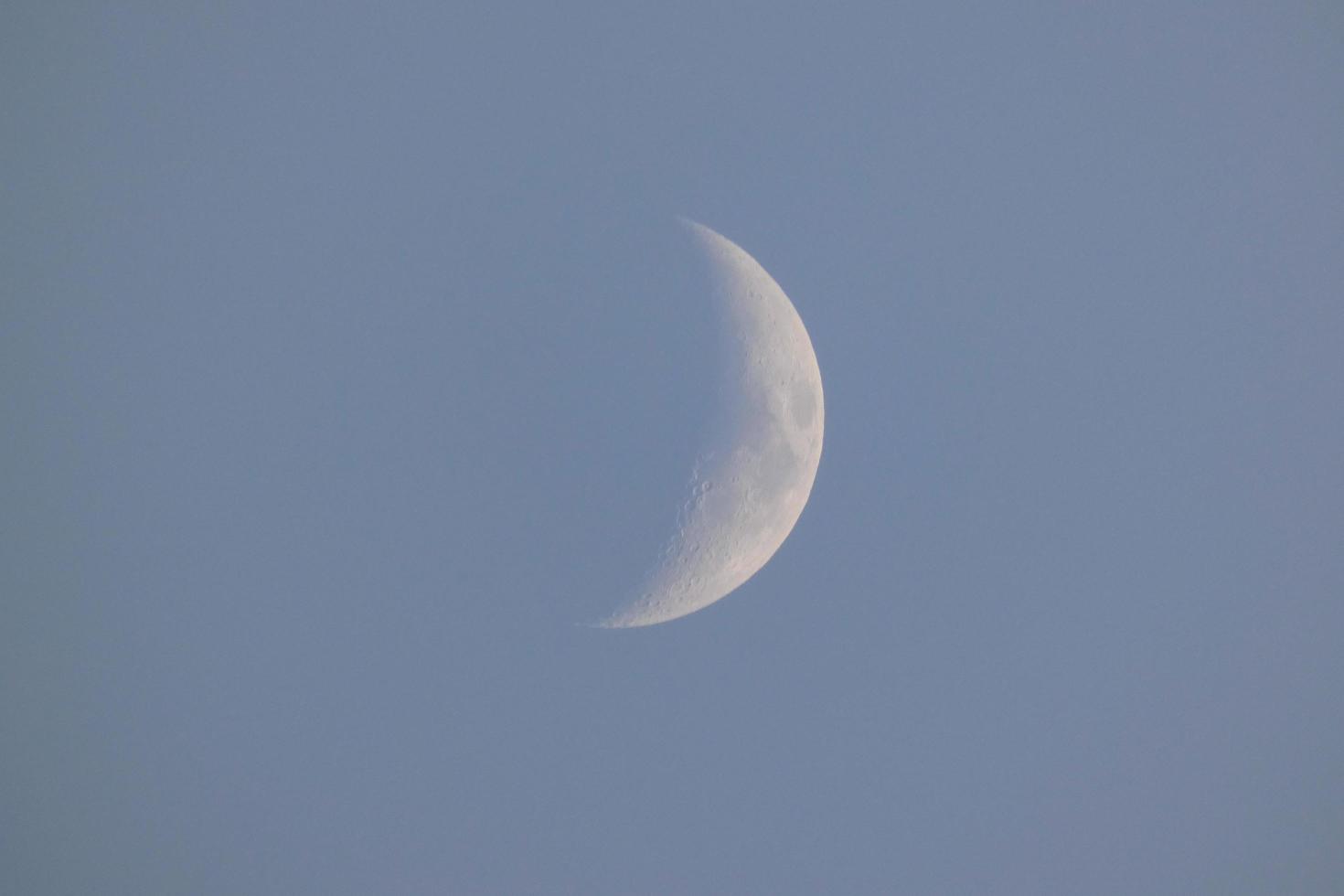 Crescent moon under the blue sky photo