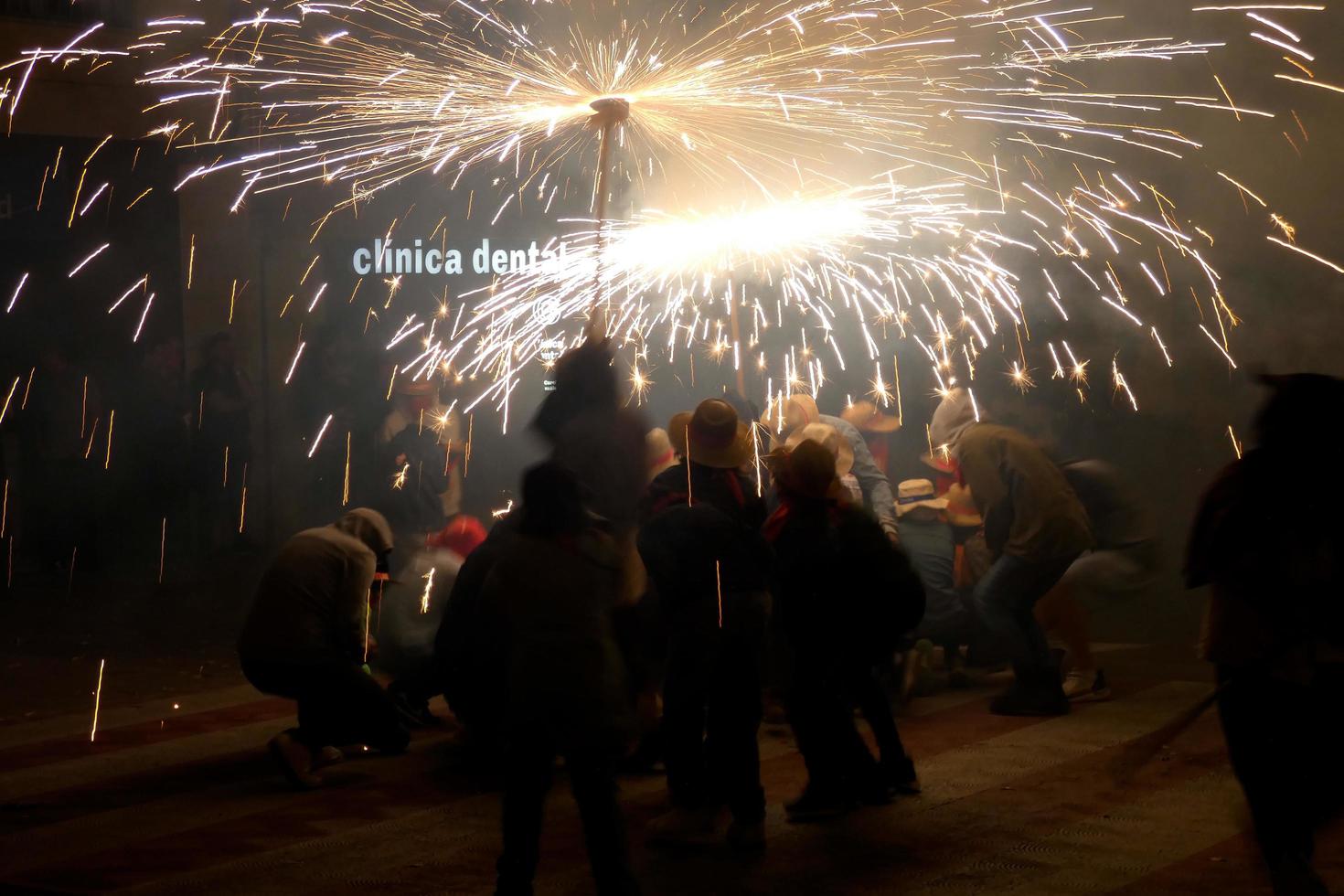Abstract photo of devils and fireworks parties.