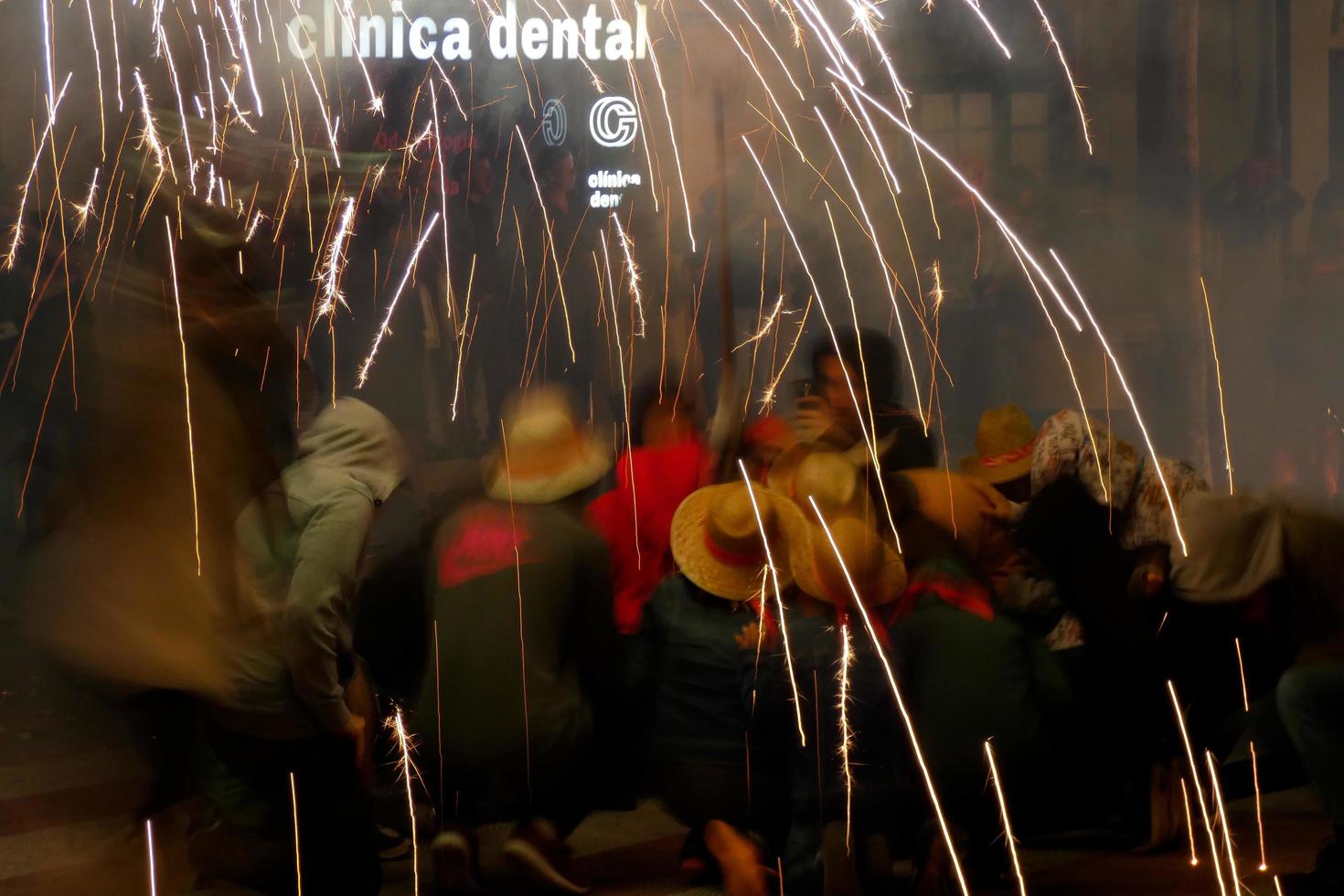 Abstract photo of devils and fireworks parties.