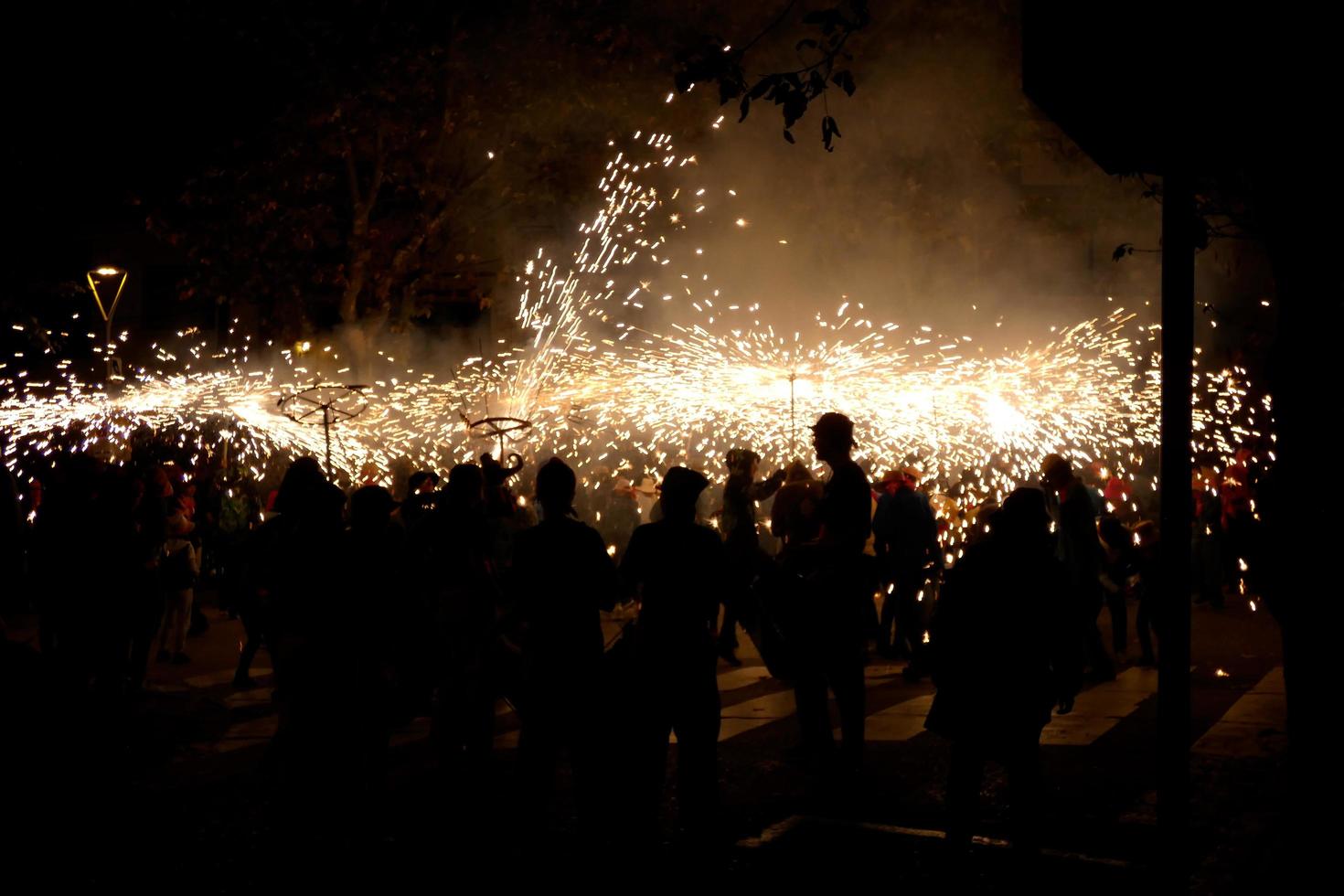 Abstract photo of devils and fireworks parties.