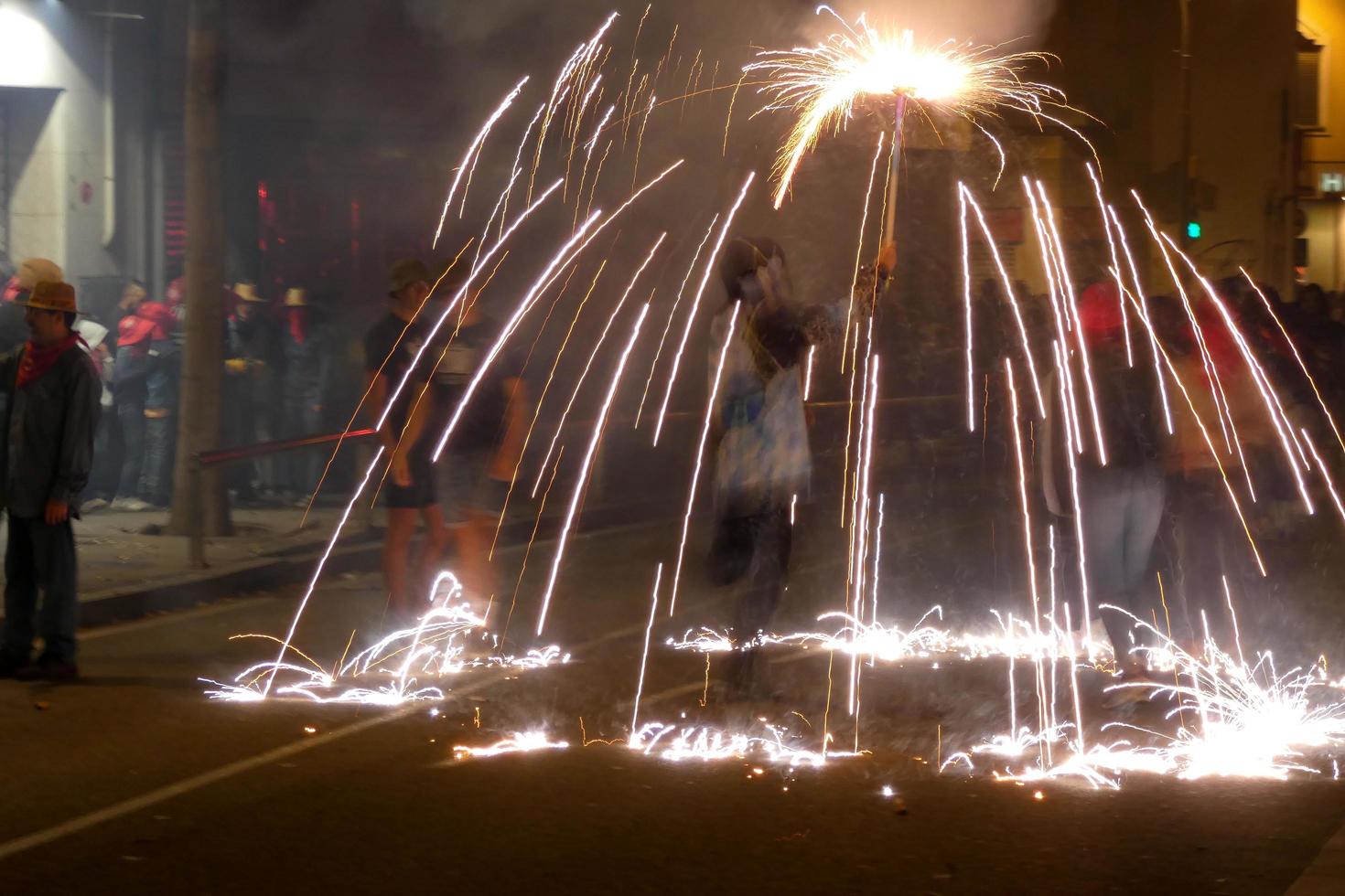 Abstract photo of devils and fireworks parties.