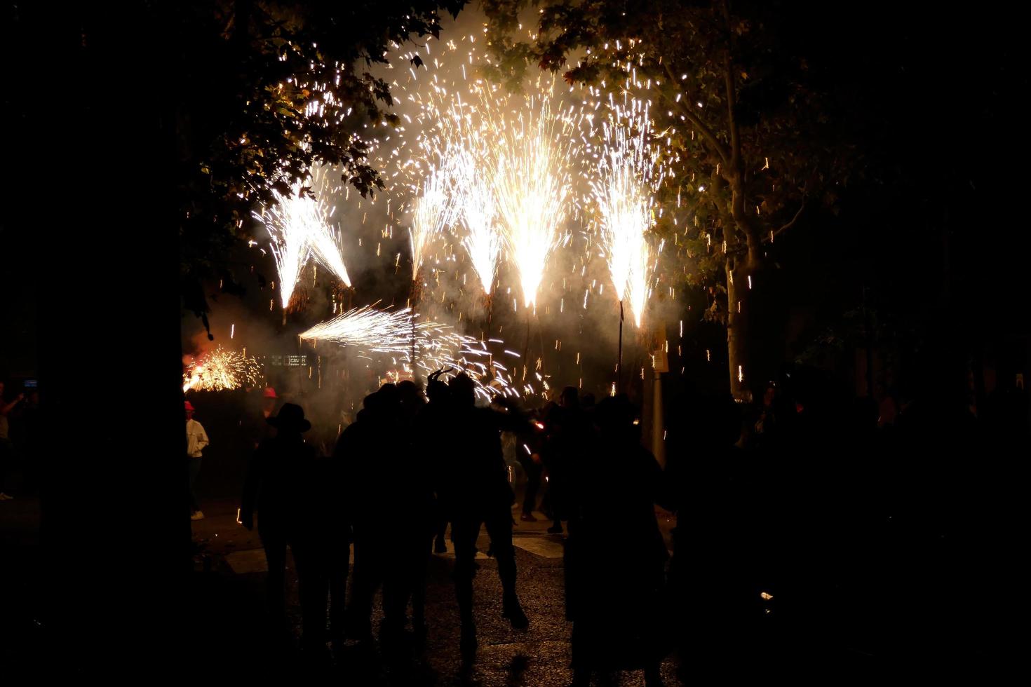 Abstract photo of devils and fireworks parties.
