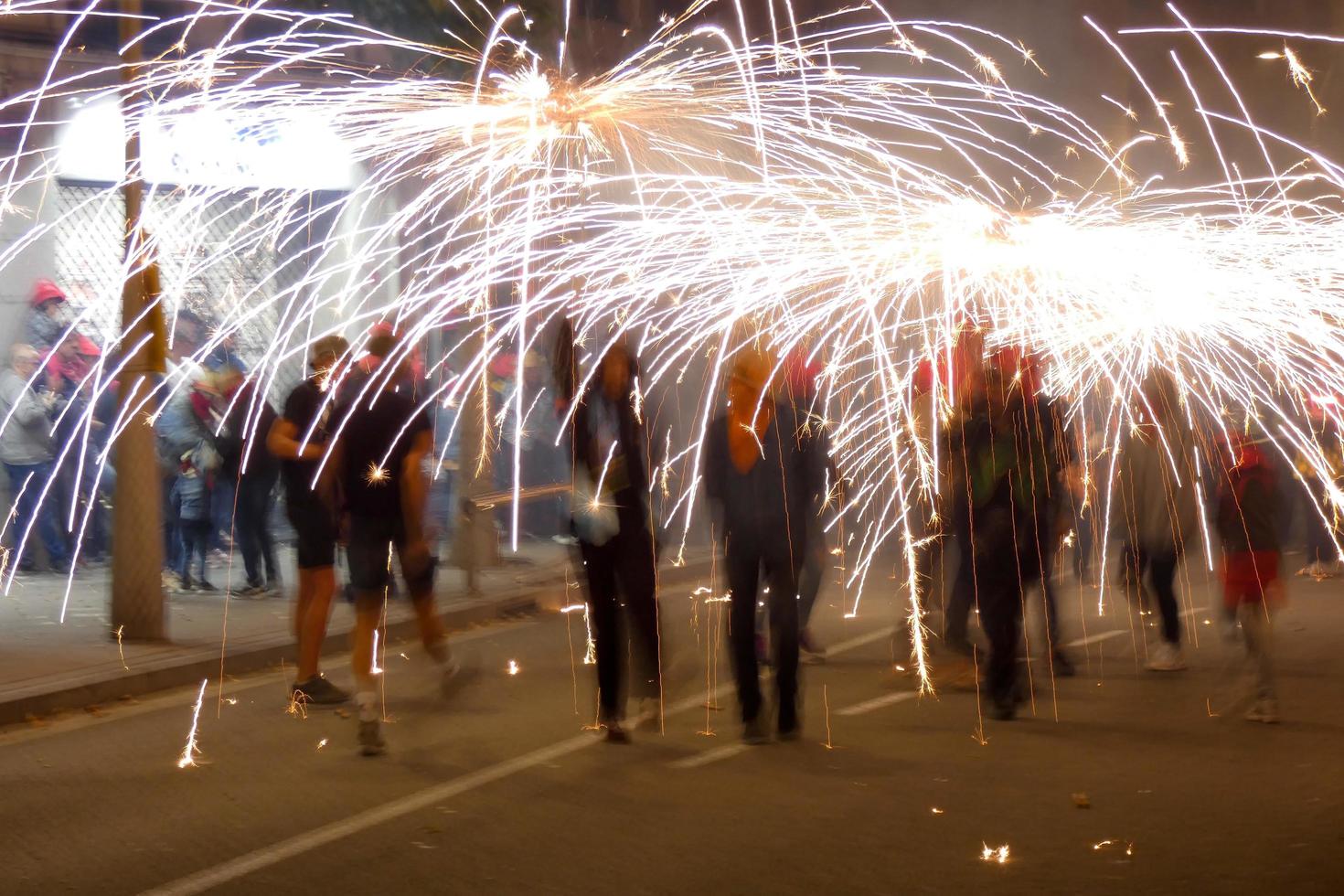 Abstract photo of devils and fireworks parties.