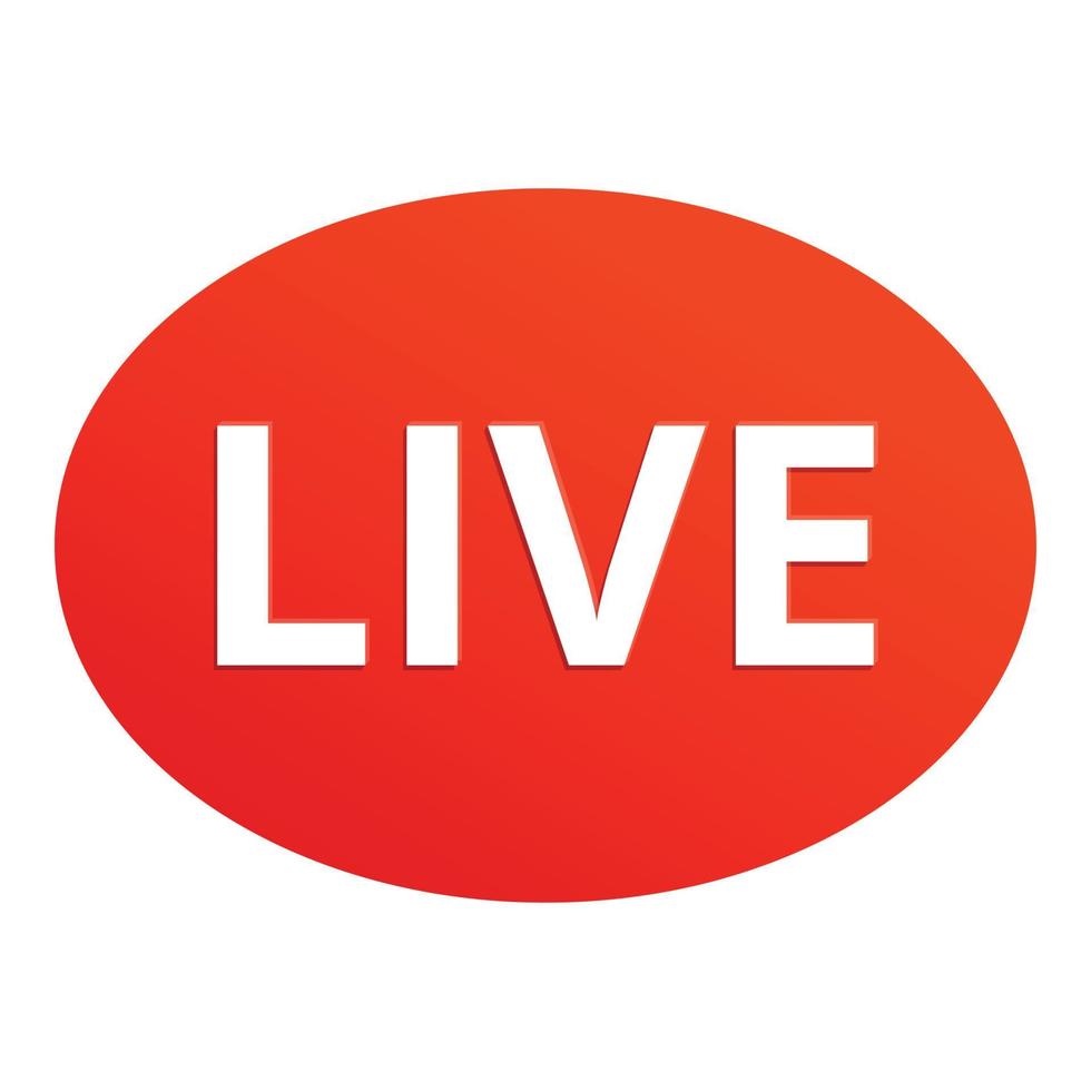 Live video smartphone icon, cartoon style vector