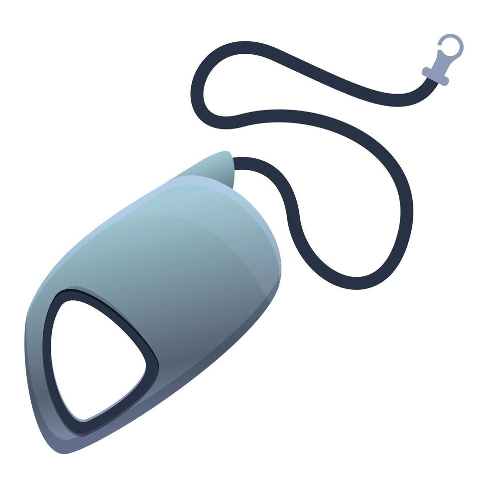 Retractable cat leash icon, cartoon style vector