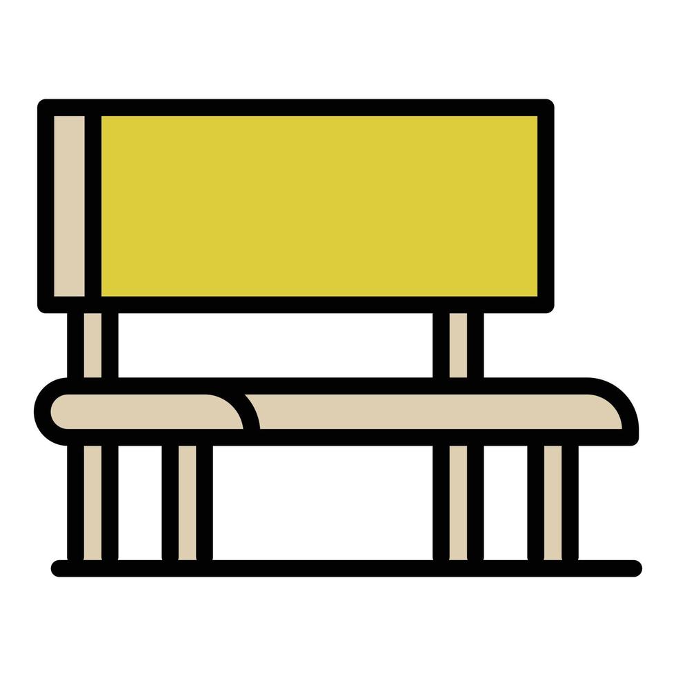 Outdoor advertising bench icon, outline style vector