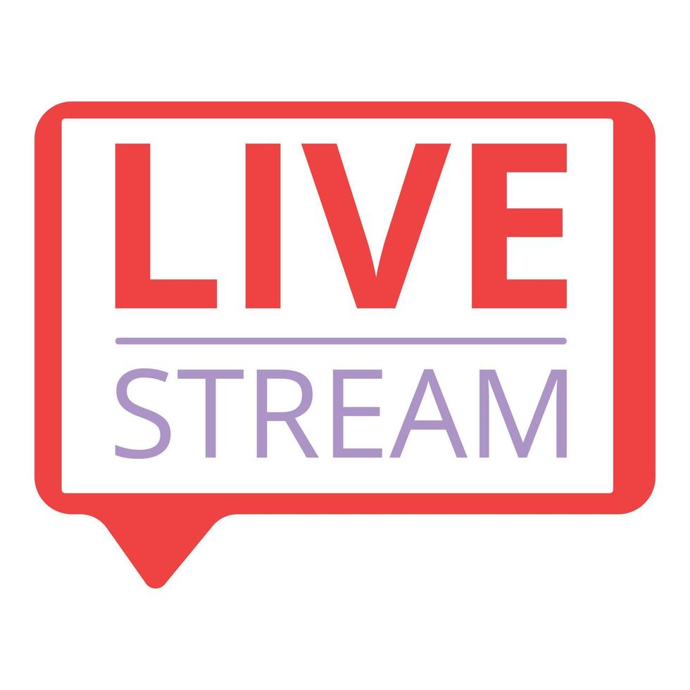 Live play stream icon, cartoon style vector