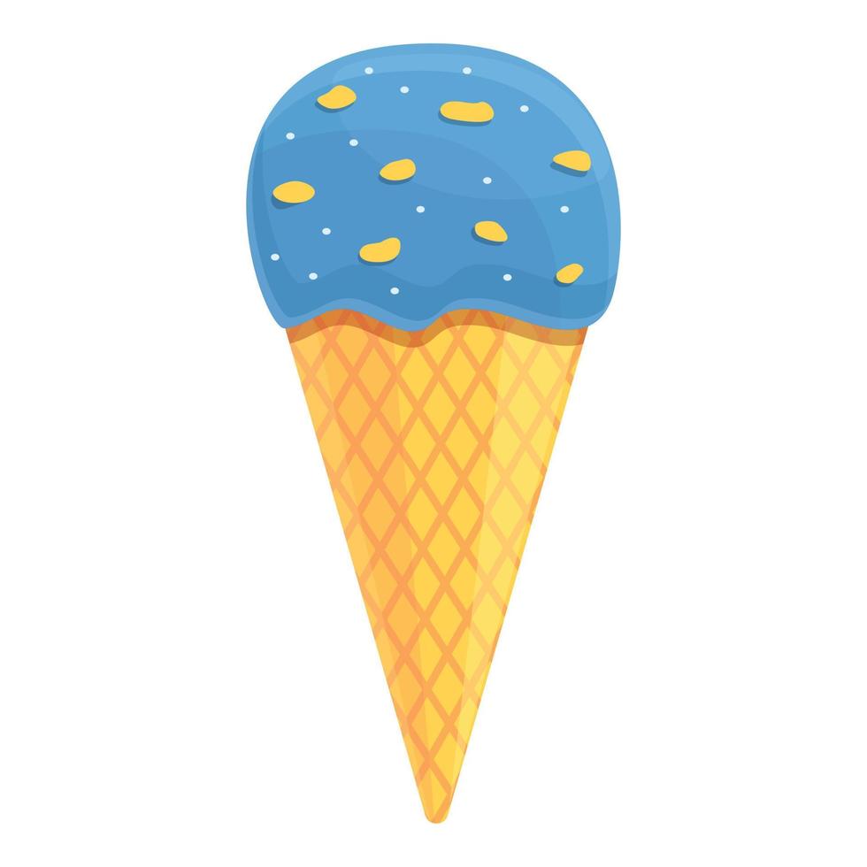 Summer party ice cream cone icon, cartoon style vector