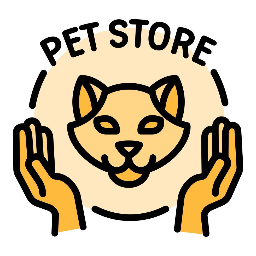 Modern pet store logo, outline style vector