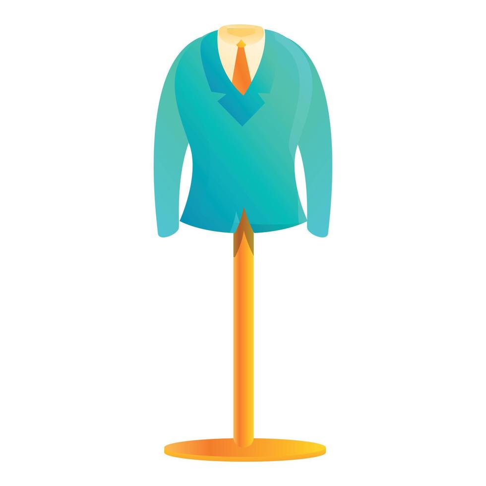Clothes production stand icon, cartoon style vector