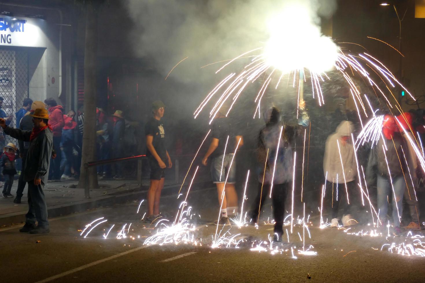 Abstract photo of devils and fireworks parties.