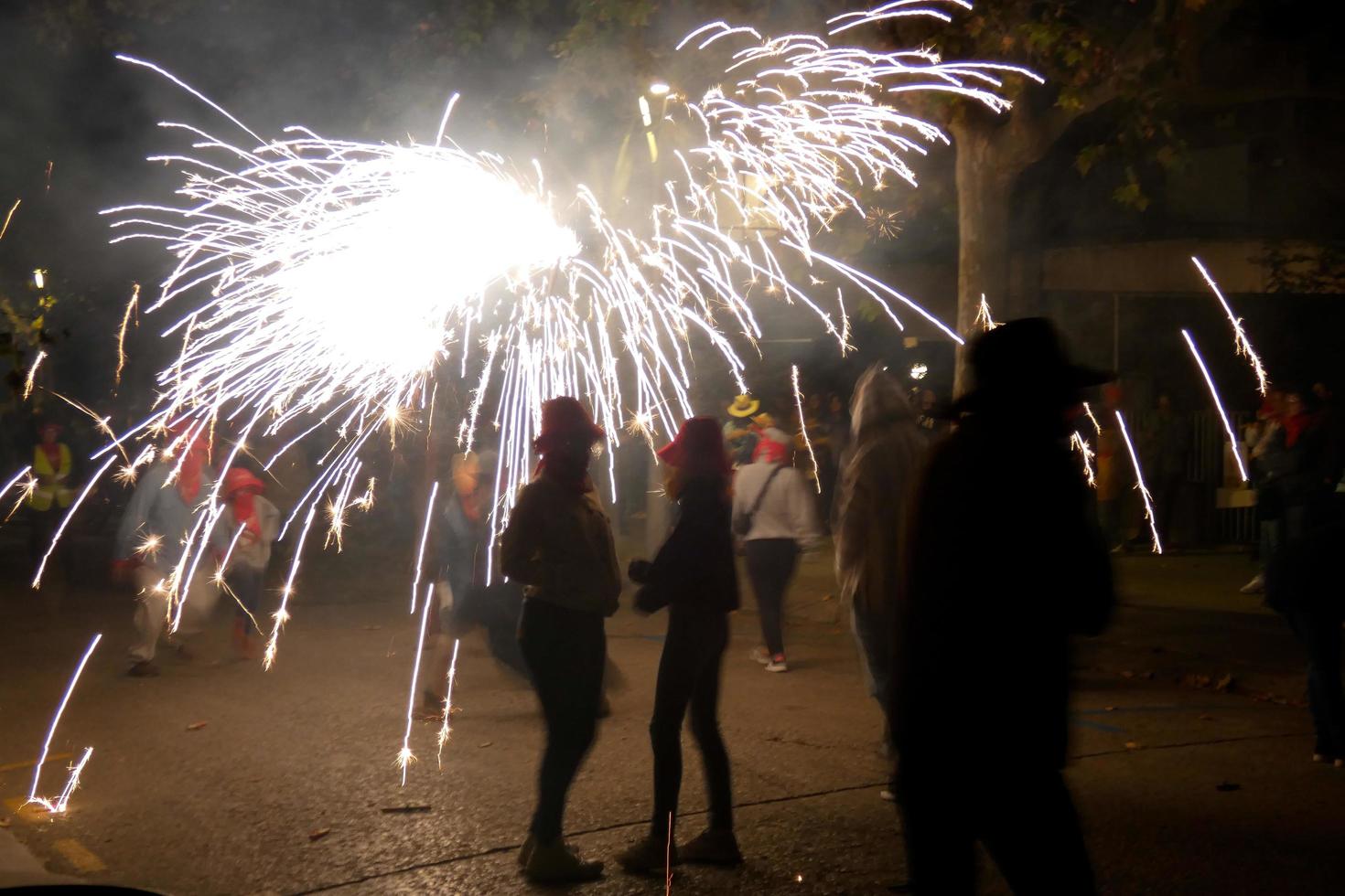 Abstract photo of devils and fireworks parties.