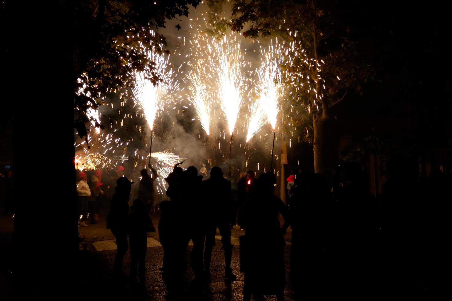 Abstract photo of devils and fireworks parties.