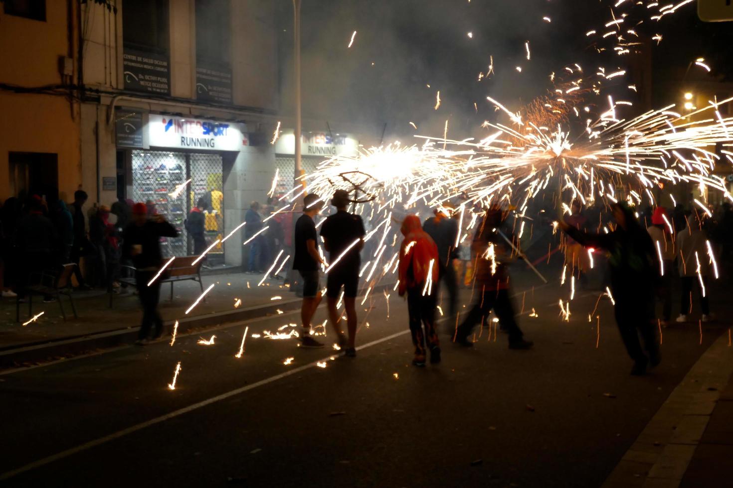 Abstract photo of devils and fireworks parties.