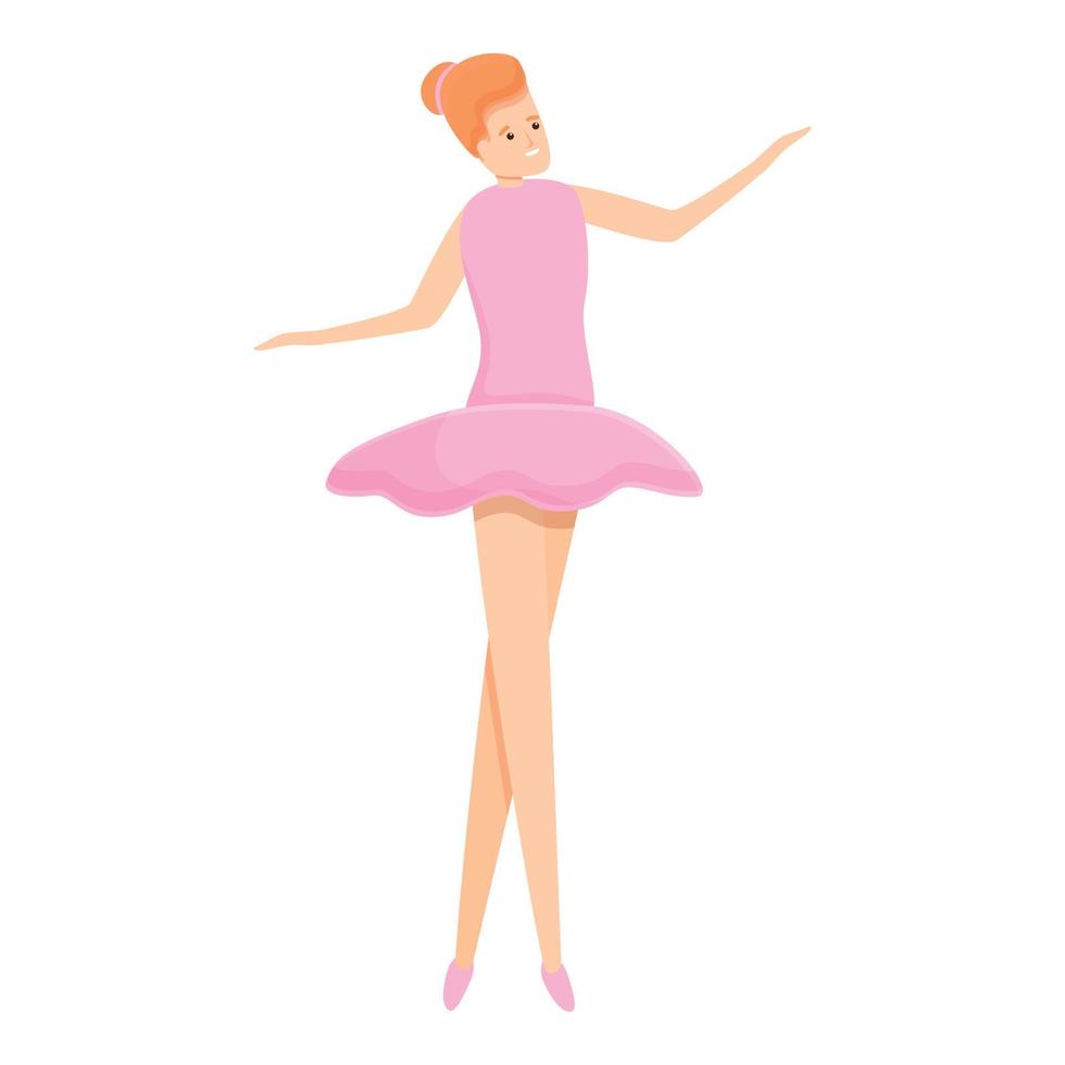 Ballerina kid icon, cartoon style vector