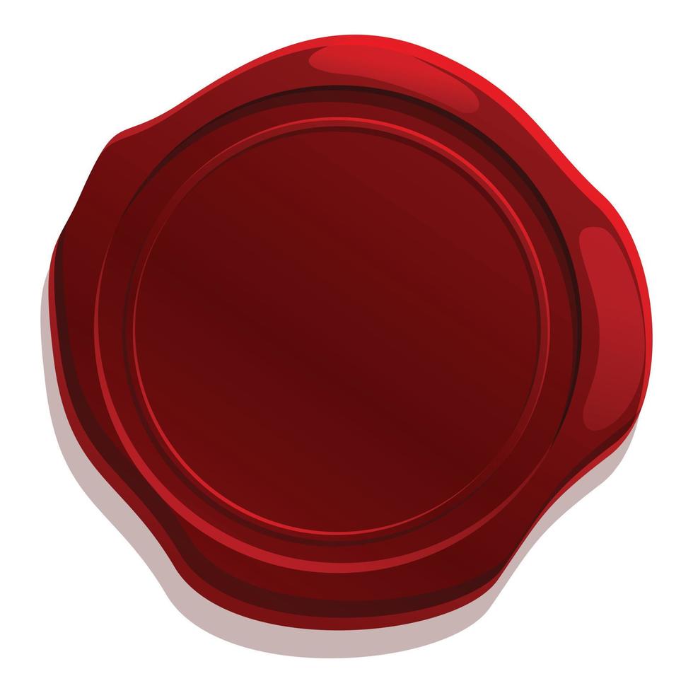 Confidential wax seal icon, cartoon style vector