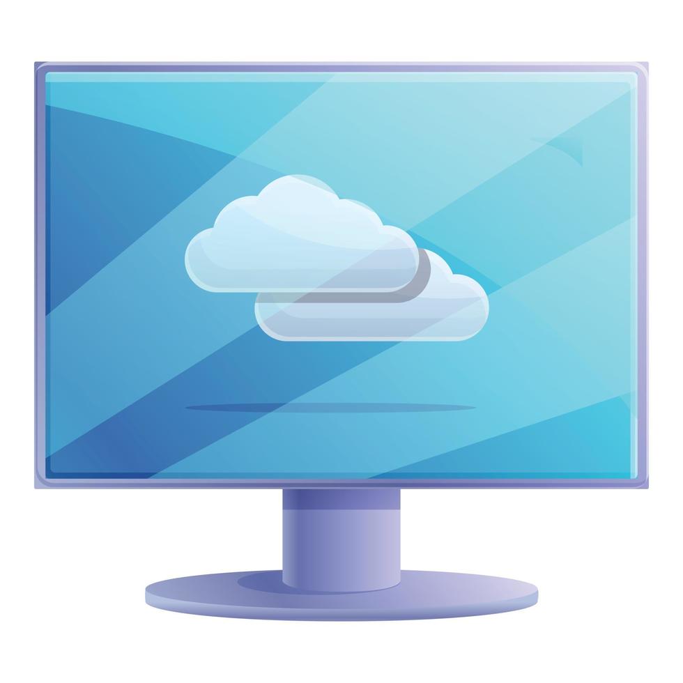 Remote access monitor icon, cartoon style vector