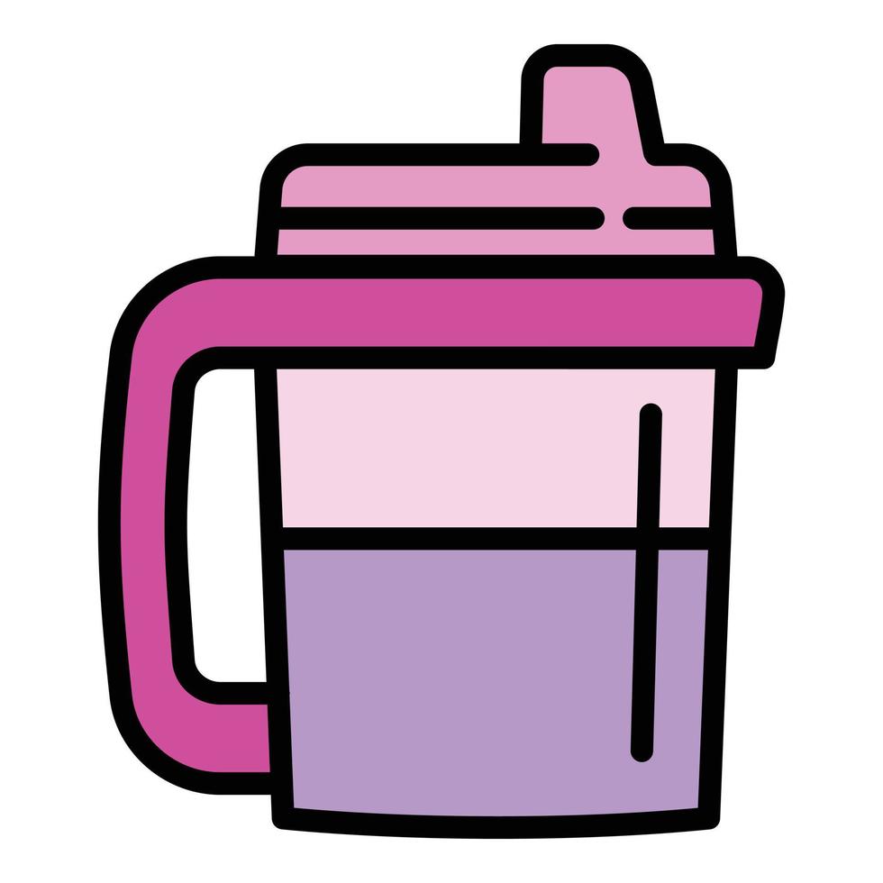 Drink sippy cup icon, outline style vector