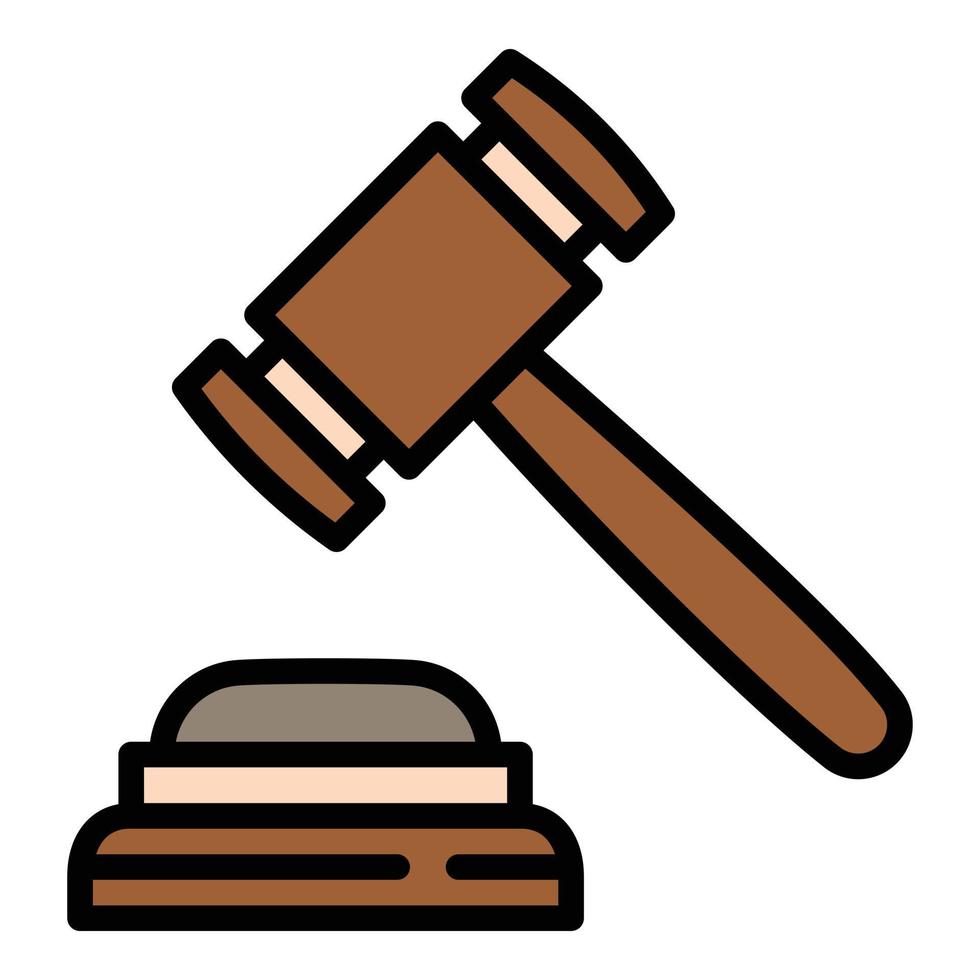 Courthouse judge gavel icon, outline style vector