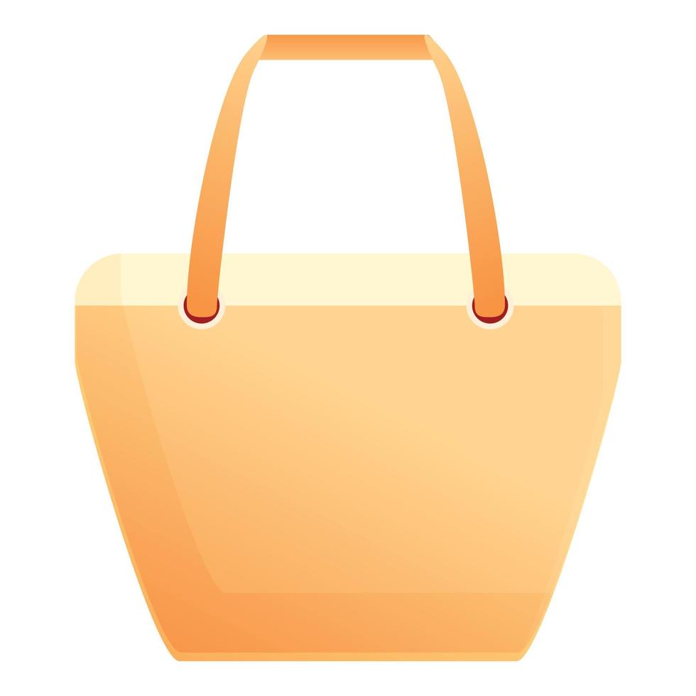 Canvas eco bag icon, cartoon style vector