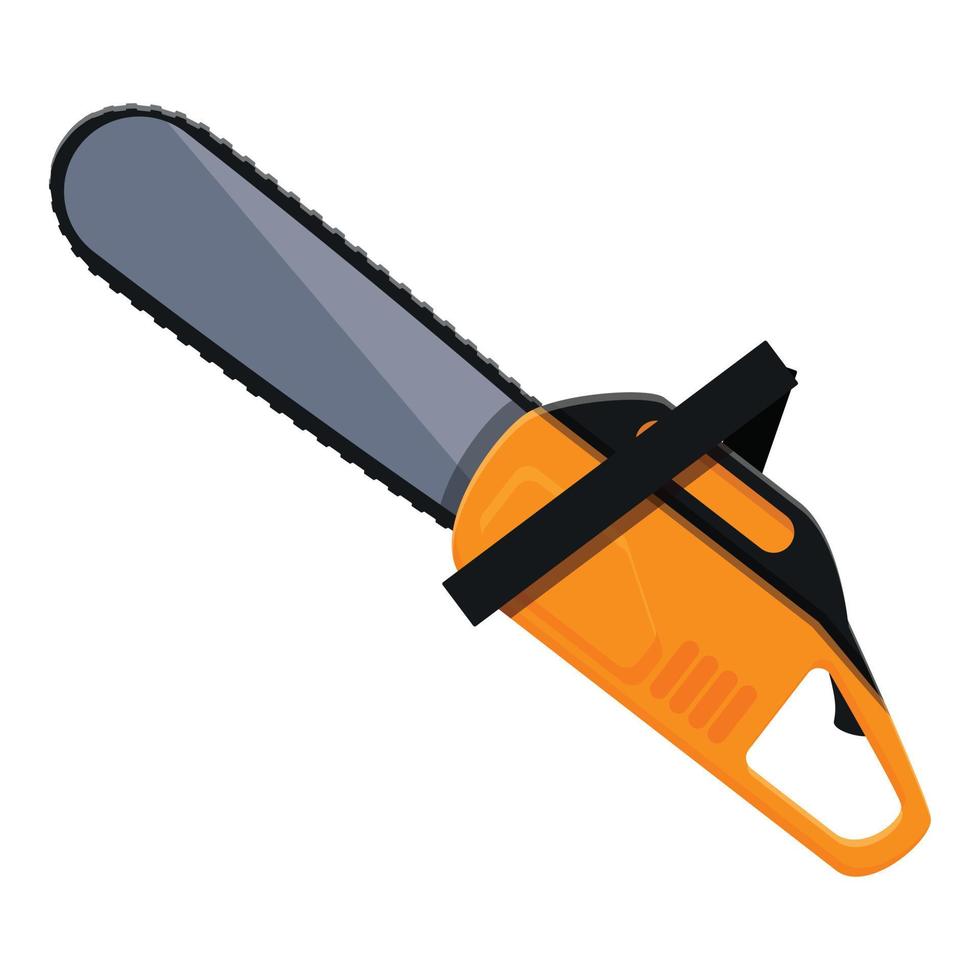 Chainsaw carpenter icon, cartoon style vector