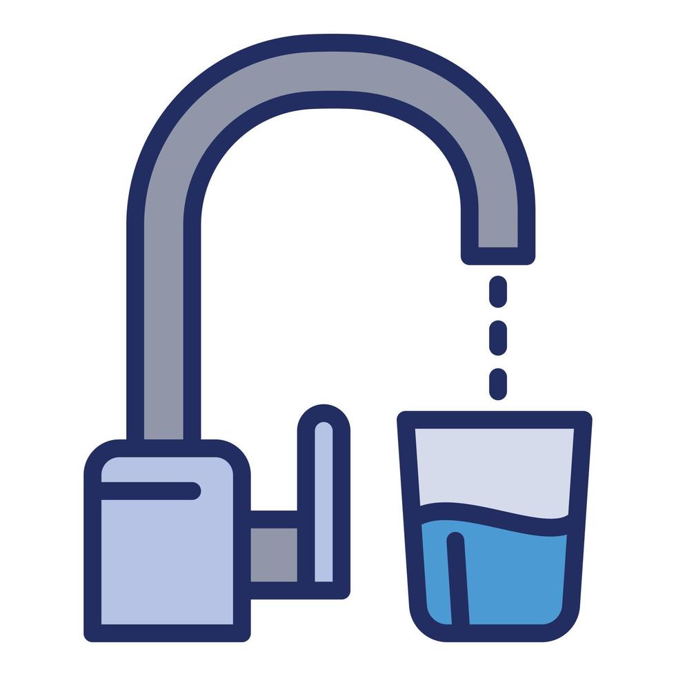 Water filter tap icon, outline style vector