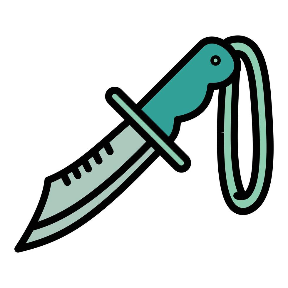 icono de cuchillo de buceo, estilo de esquema vector
