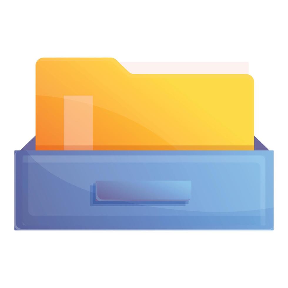 Archive folder icon, cartoon style vector