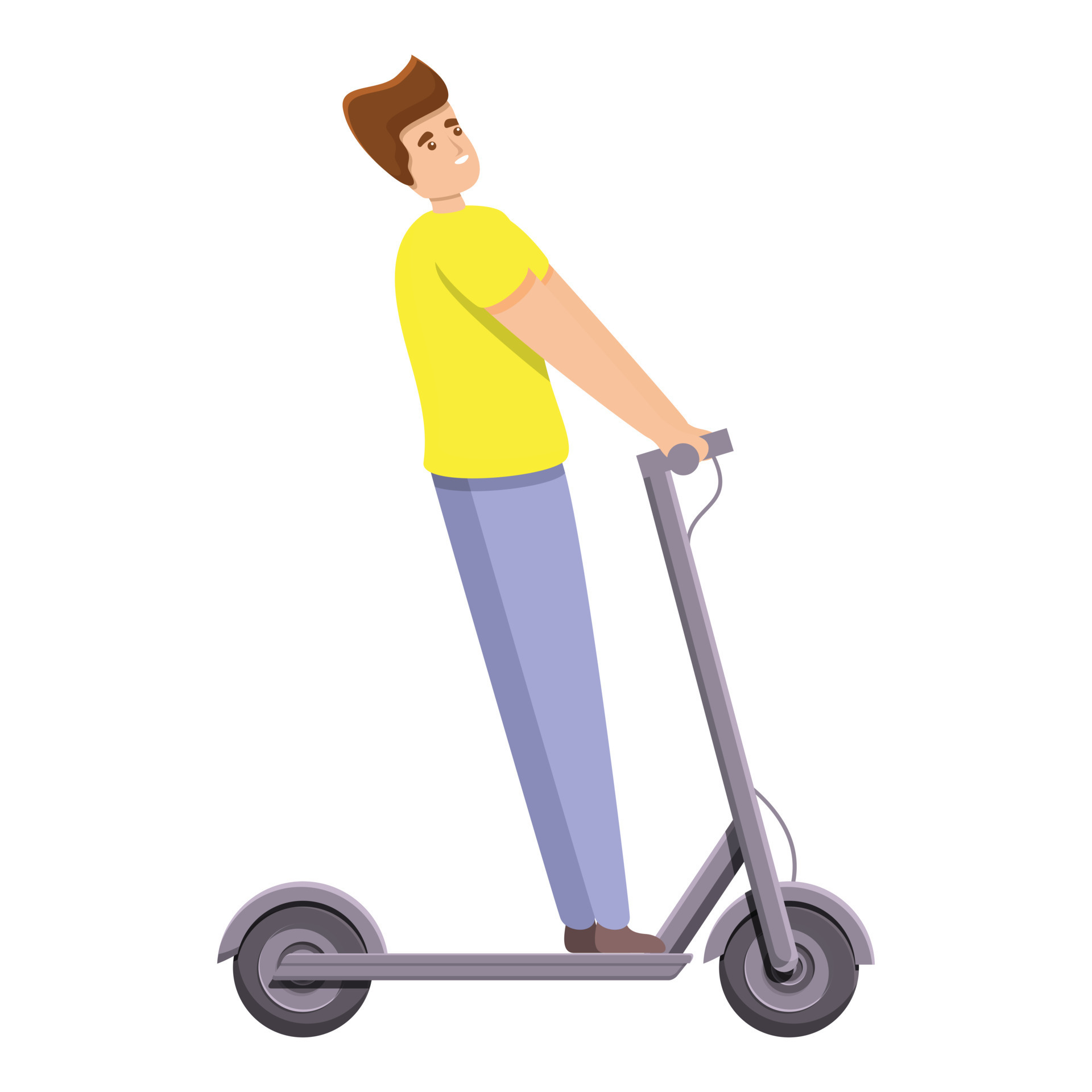 Boy electric scooter icon, cartoon style 14255487 Vector Art at Vecteezy