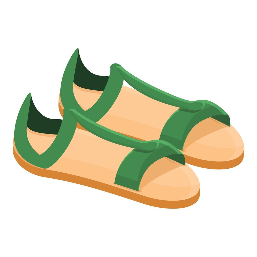 par de sandalias, icono de estilo de dibujos animados vector