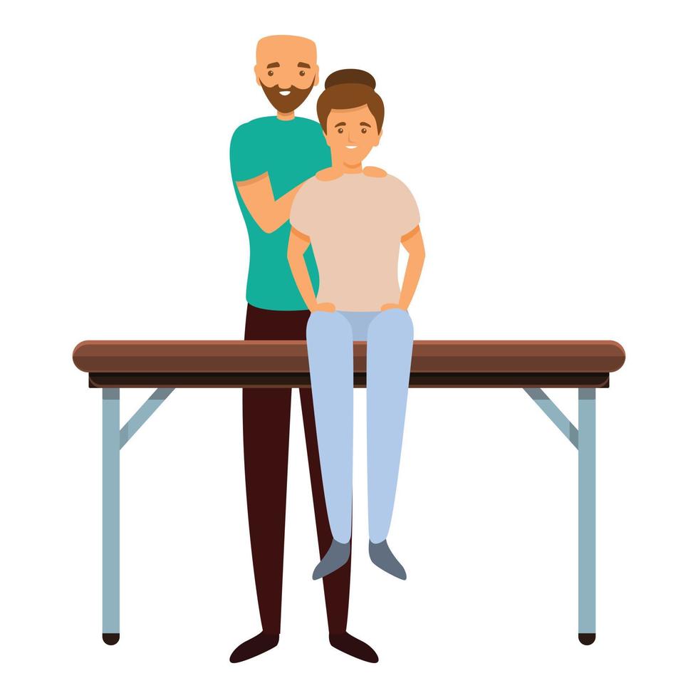 Back masseur icon, cartoon style vector