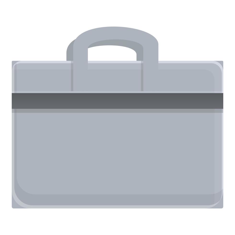 icono de bolsa de portátil gris, estilo de dibujos animados vector